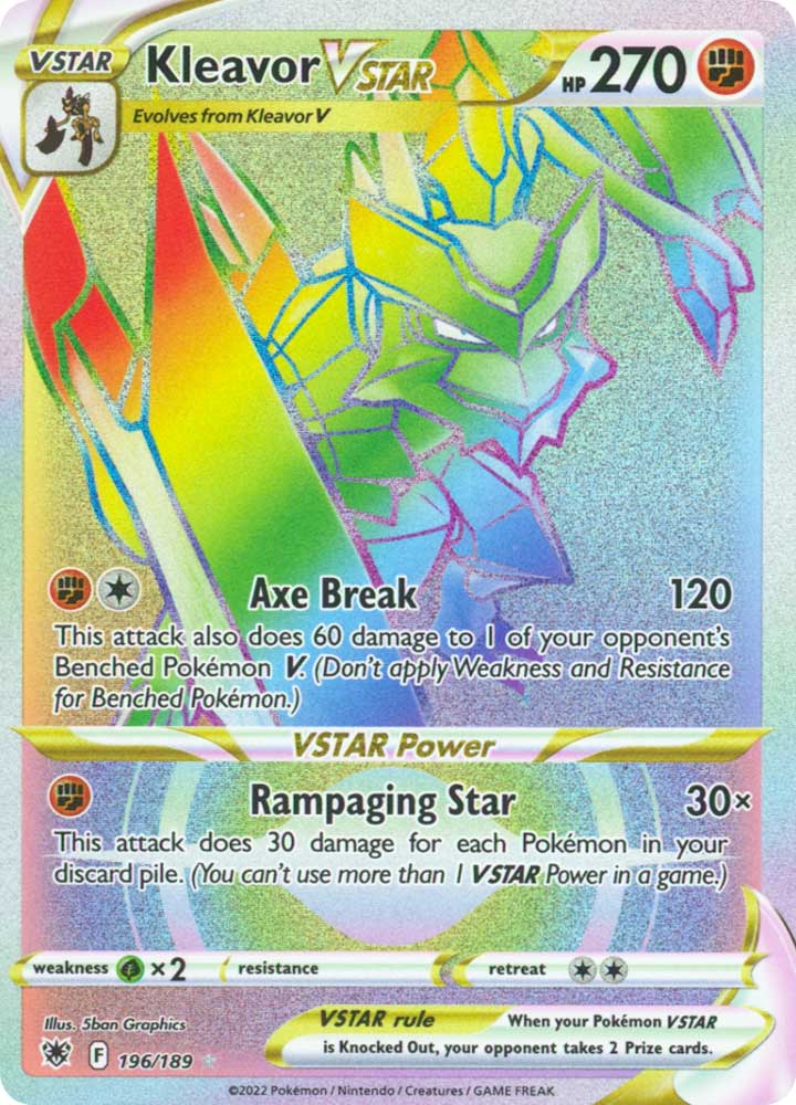 196/189 Kleavor VSTAR Rara Segreta V ASTRO Rainbow foil (EN) -NEAR MINT-