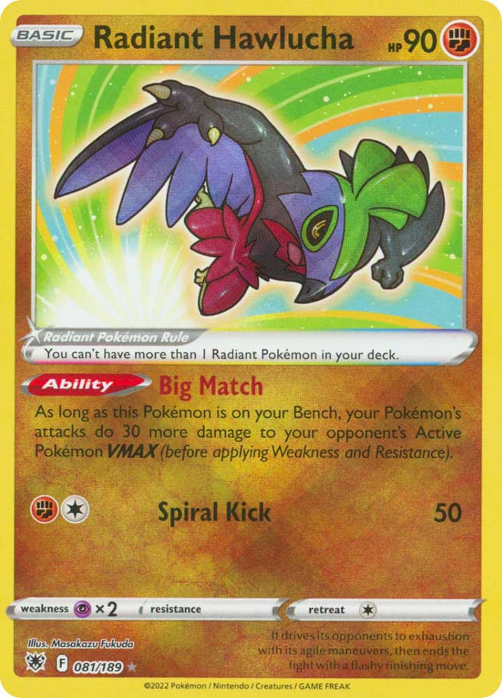 081/189 Radiant Hawlucha Radiant foil (EN) -NEAR MINT-