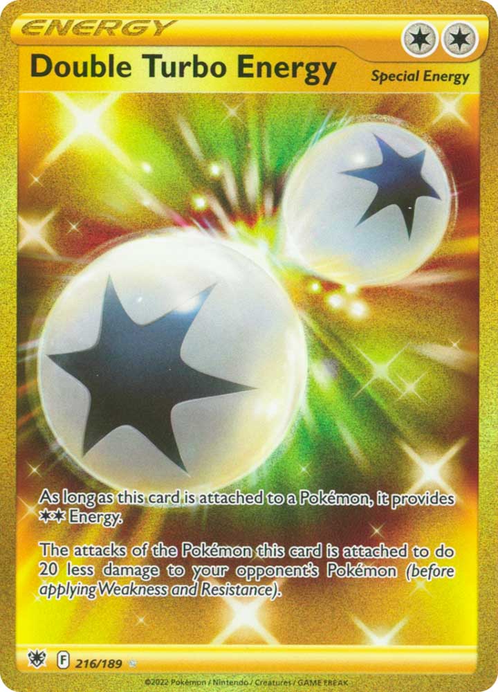 216/189 Double Turbo Energy Rara Segreta Gold foil (EN) -NEAR MINT-