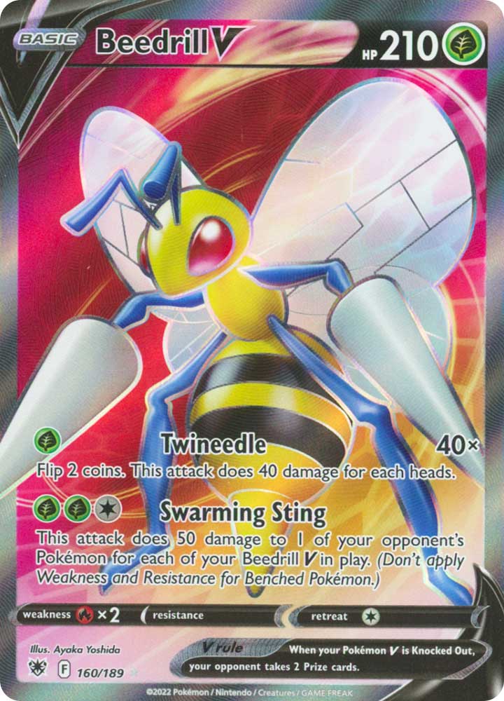 160/189 Beedrill V Ultra Rara V Full Art foil (EN) -NEAR MINT-
