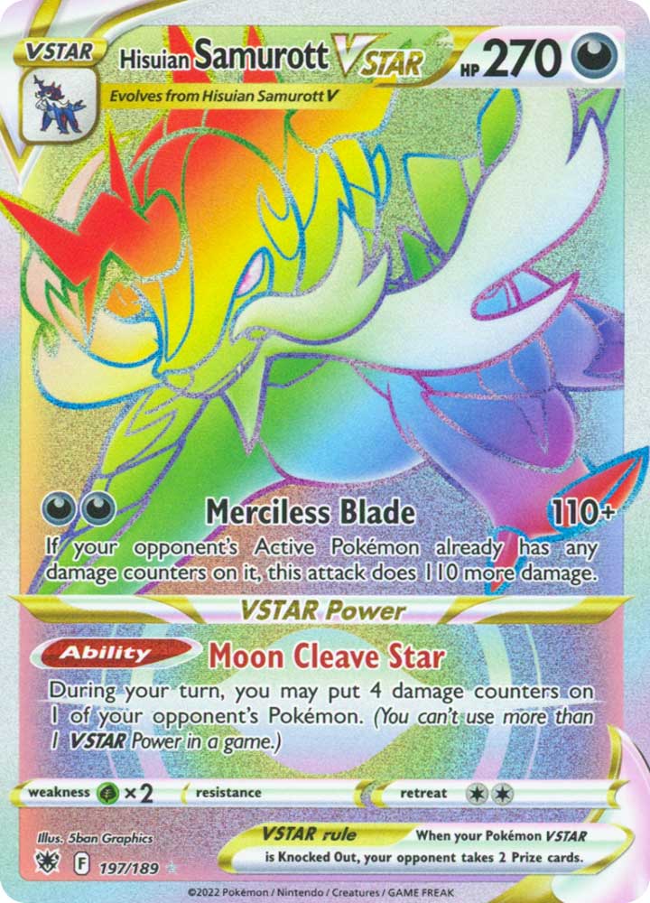 197/189 Hisuian Samurott VSTAR Rara Segreta V ASTRO Rainbow foil (EN) -NEAR MINT-