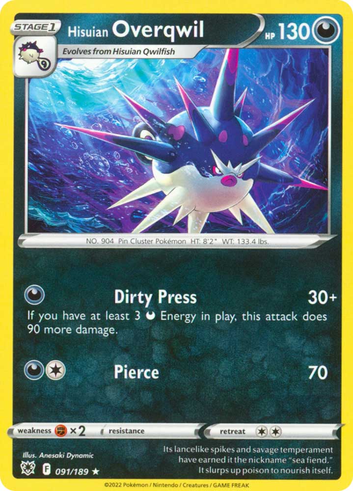 091/189 Hisuian Overqwil Rara normale (EN) -NEAR MINT-