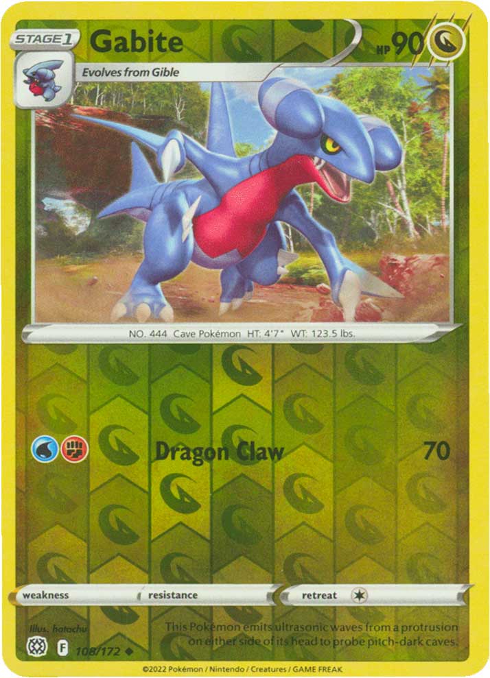 108 / 172 Gabite Non comune Reverse foil (EN) -NEAR MINT-