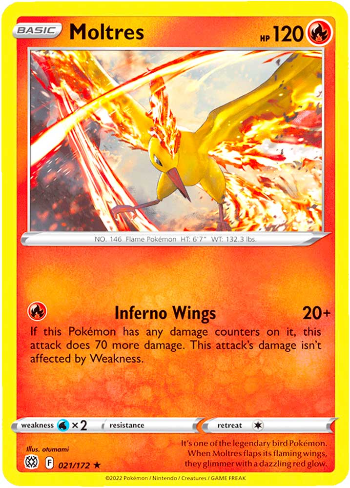 021 / 172 Moltres Rara Holo foil (EN) -NEAR MINT-