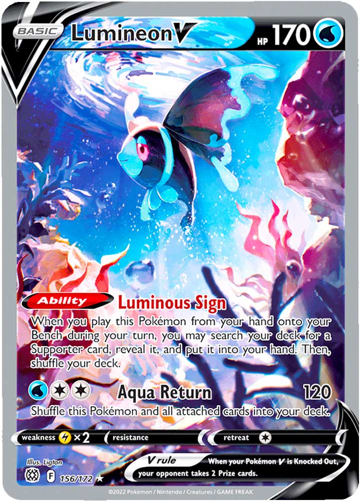156 / 172 Lumineon V Ultra Rara V Full Art foil (EN) -NEAR MINT-