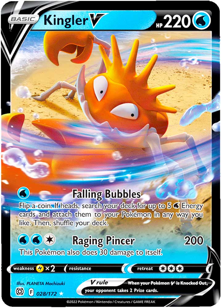 028 / 172 Kingler V Rara Holo V foil (EN) -NEAR MINT-