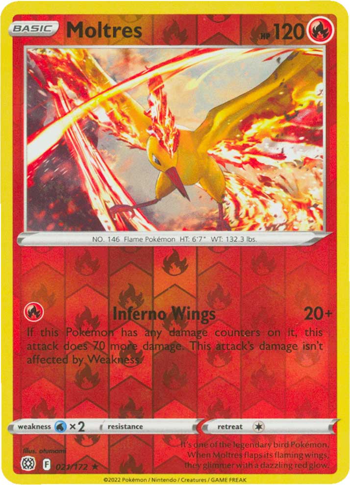 021 / 172 Moltres Rara Holo Reverse foil (EN) -NEAR MINT-