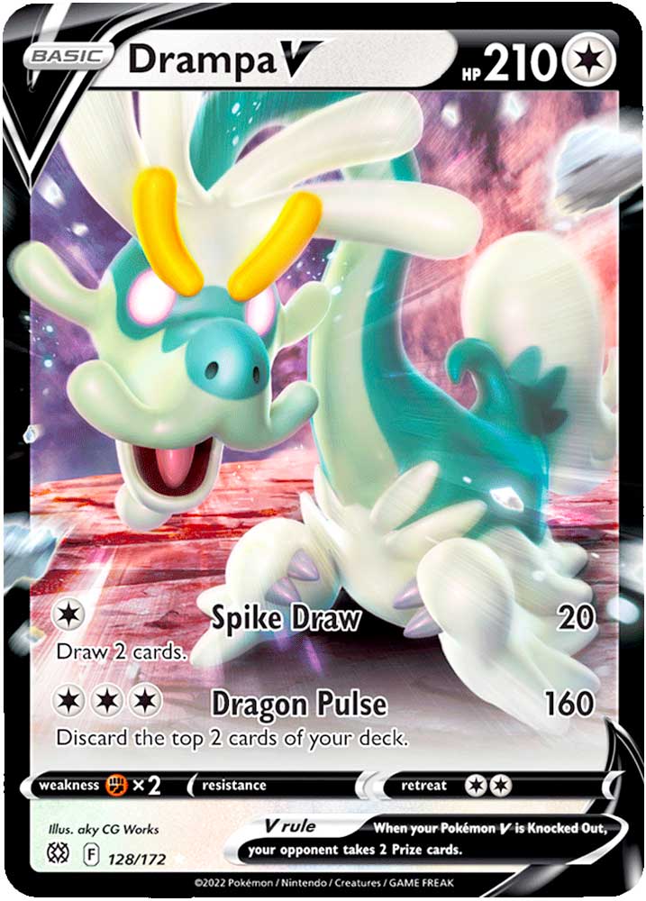 128 / 172 Drampa V Rara Holo V foil (EN) -NEAR MINT-
