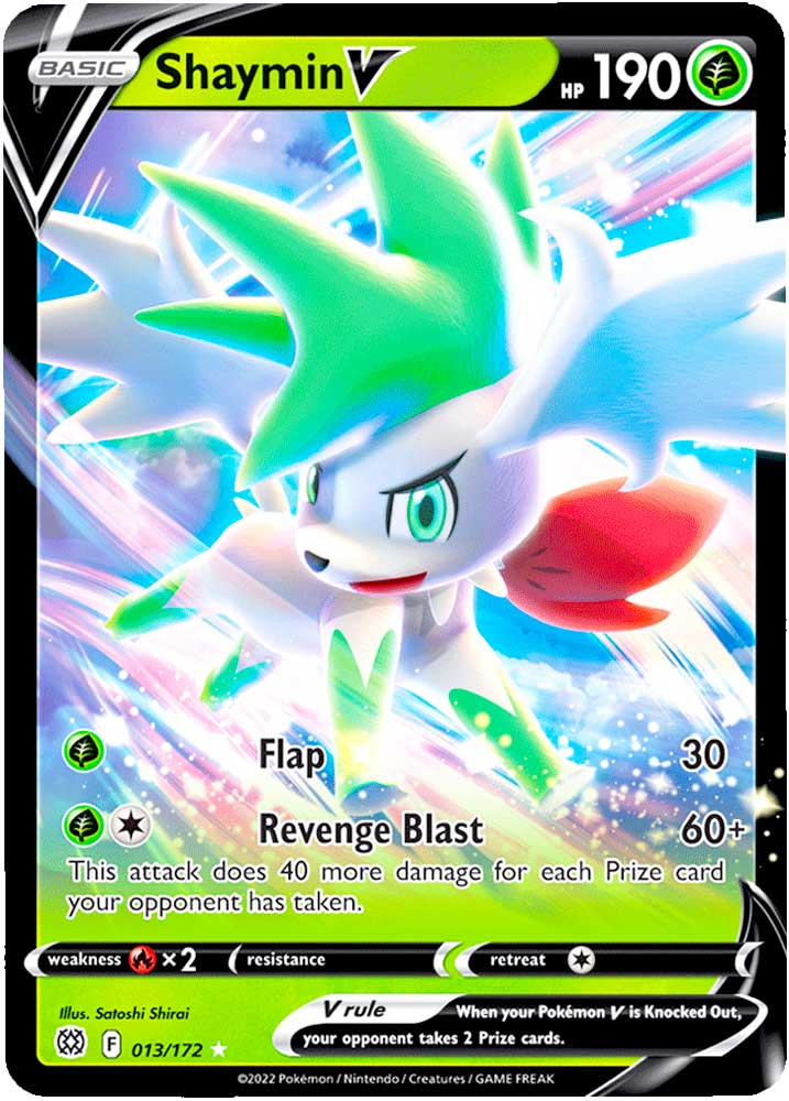 013 / 172 Shaymin V Rara Holo V foil (EN) -NEAR MINT-