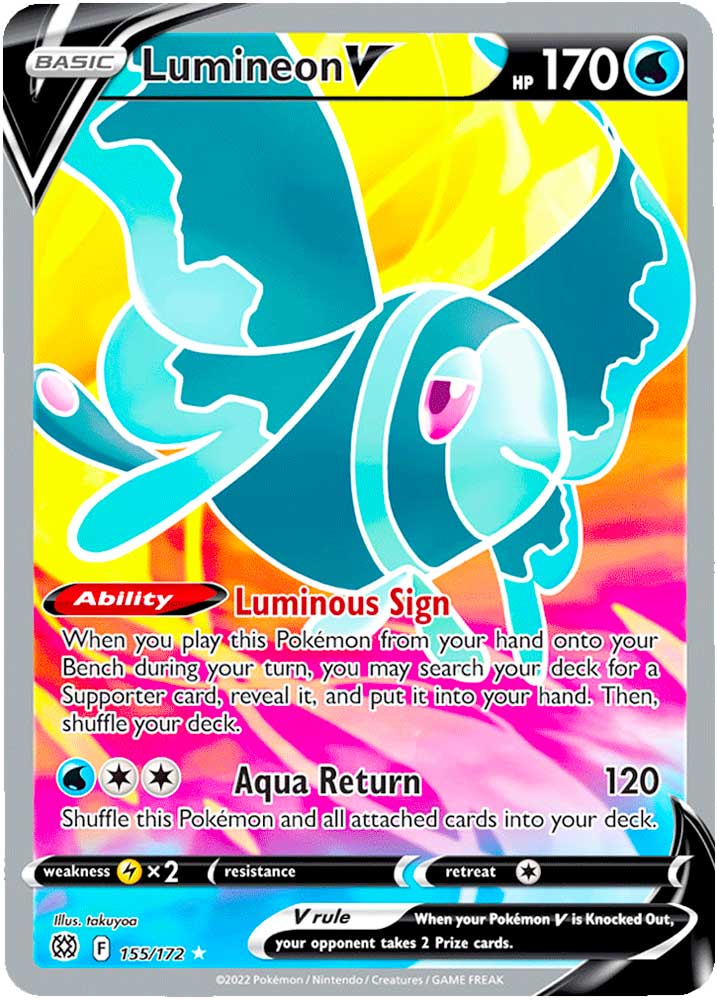 155 / 172 Lumineon V Ultra Rara V Full Art foil (EN) -NEAR MINT-