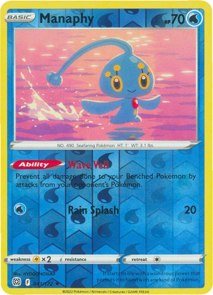 041 / 172 Manaphy Rara Reverse foil (EN) -NEAR MINT-