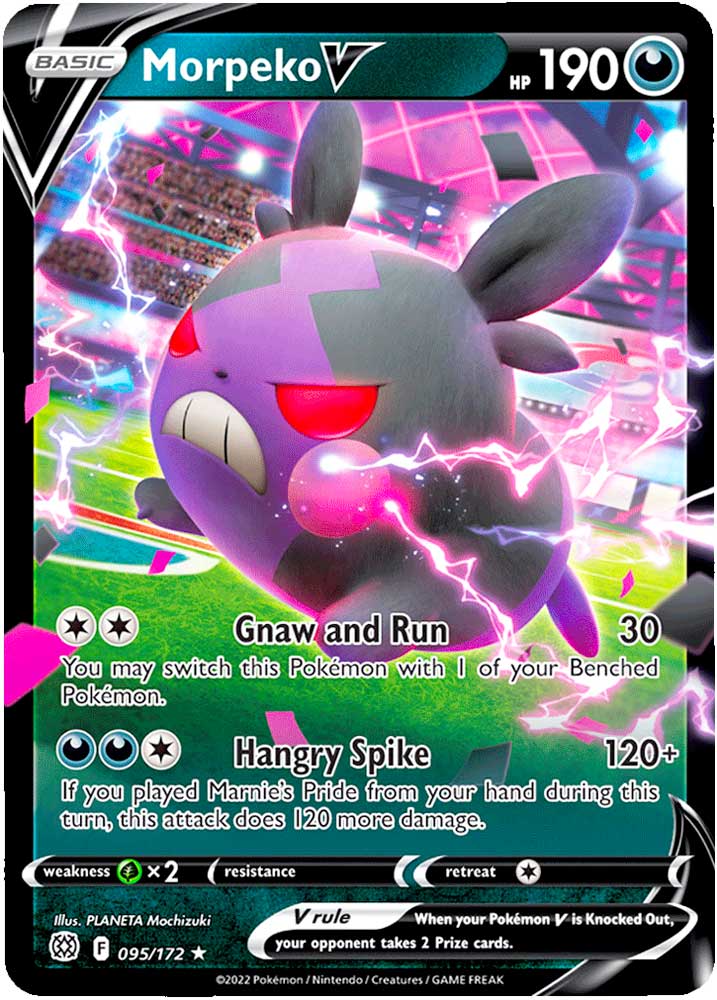 095 / 172 Morpeko V Rara Holo V foil (EN) -NEAR MINT-