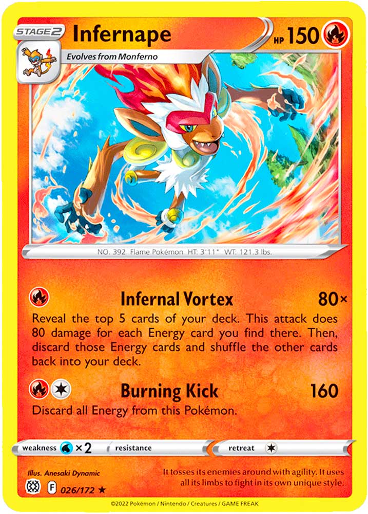 026 / 172 Infernape Rara Holo foil (EN) -NEAR MINT-
