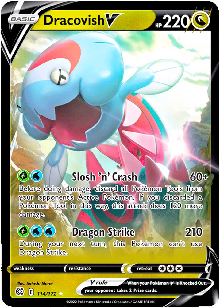 114 / 172 Dracovish V Rara Holo V foil (EN) -NEAR MINT-