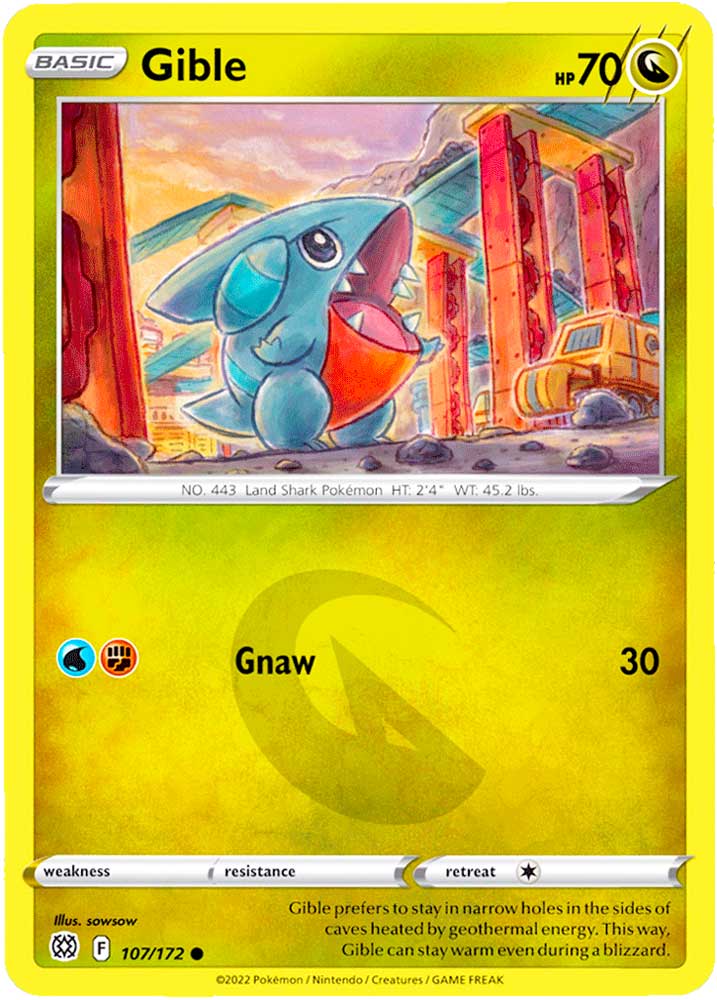 107 / 172 Gible Comune normale (EN) -NEAR MINT-