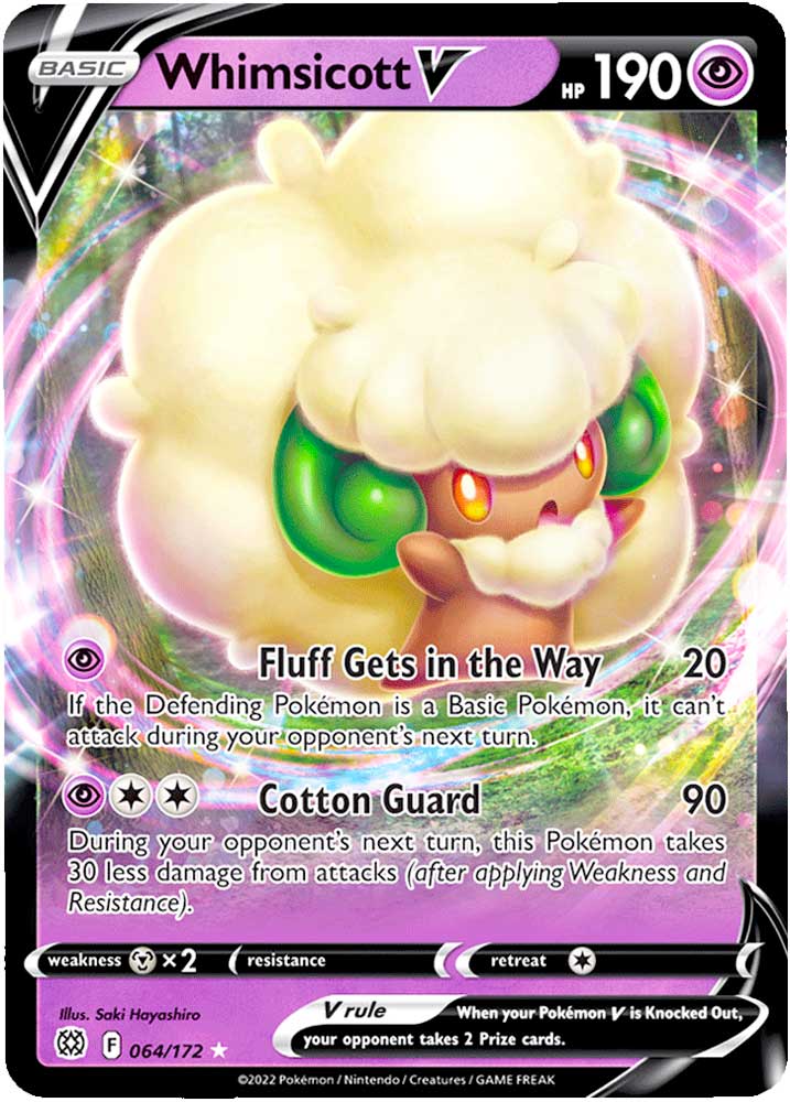 064 / 172 Whimsicott V Rara Holo V foil (EN) -NEAR MINT-