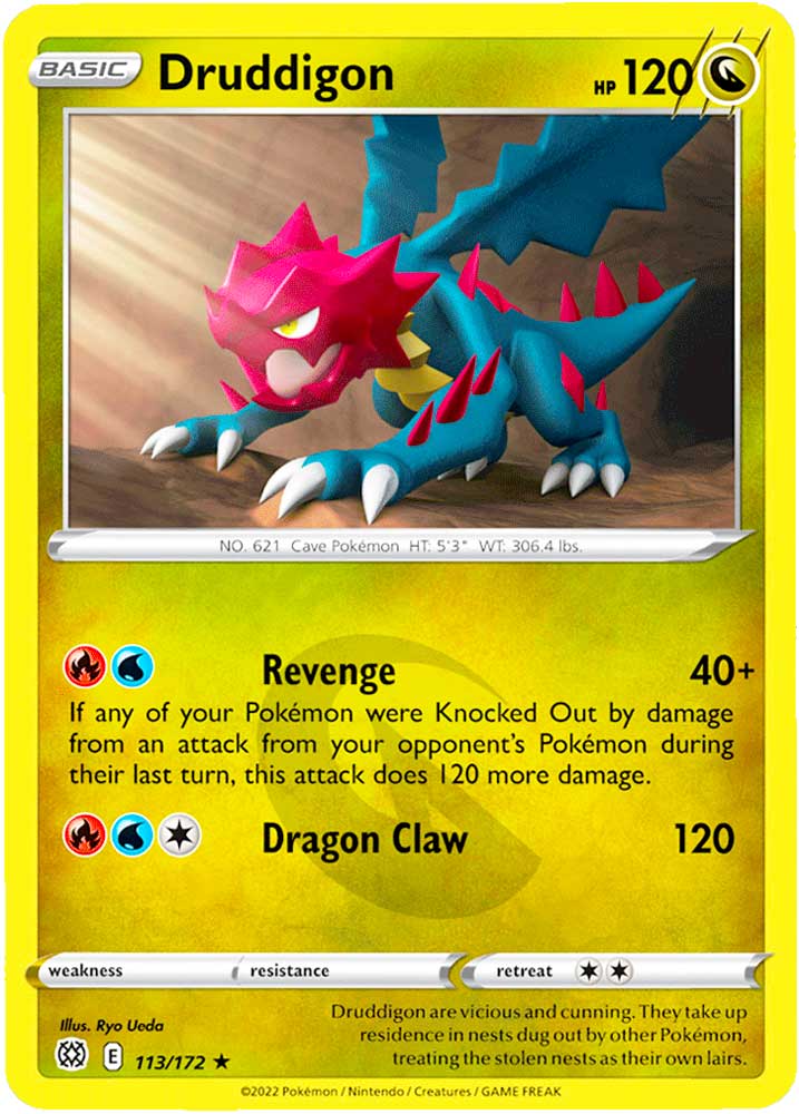 113 / 172 Druddigon Rara normale (EN) -NEAR MINT-