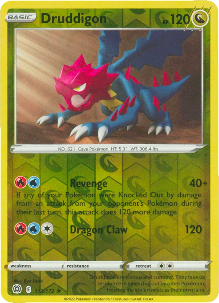 113 / 172 Druddigon Rara Reverse foil (EN) -NEAR MINT-