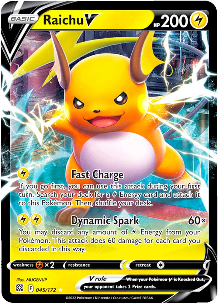 045 / 172 Raichu V Rara Holo V foil (EN) -NEAR MINT-
