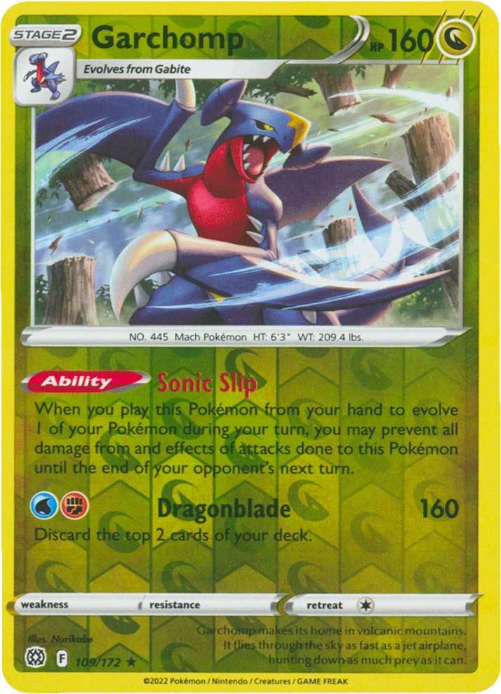 109 / 172 Garchomp Rara Holo Reverse foil (EN) -NEAR MINT-