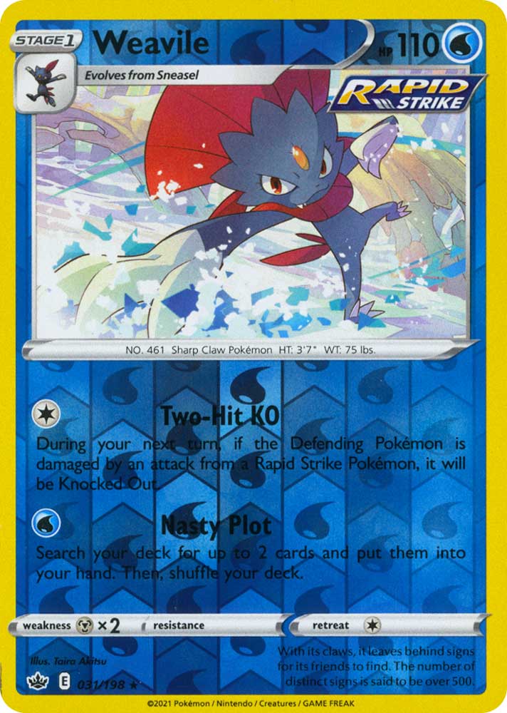 031 / 198 Weavile Rara Holo Reverse foil (EN) -NEAR MINT-
