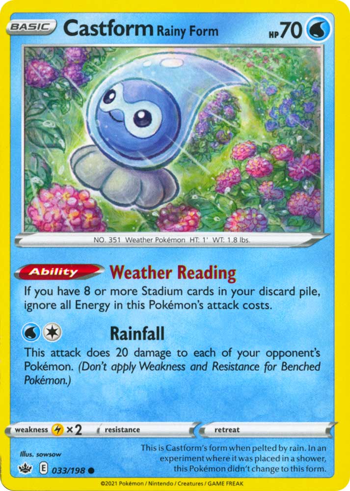 033 / 198 Castform Rainy Form Comune normale (EN) -NEAR MINT-