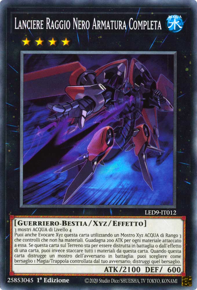 LED9-IT012 Lanciere Raggio Nero Armatura Completa comune 1a Edizione (IT) -NEAR MINT-