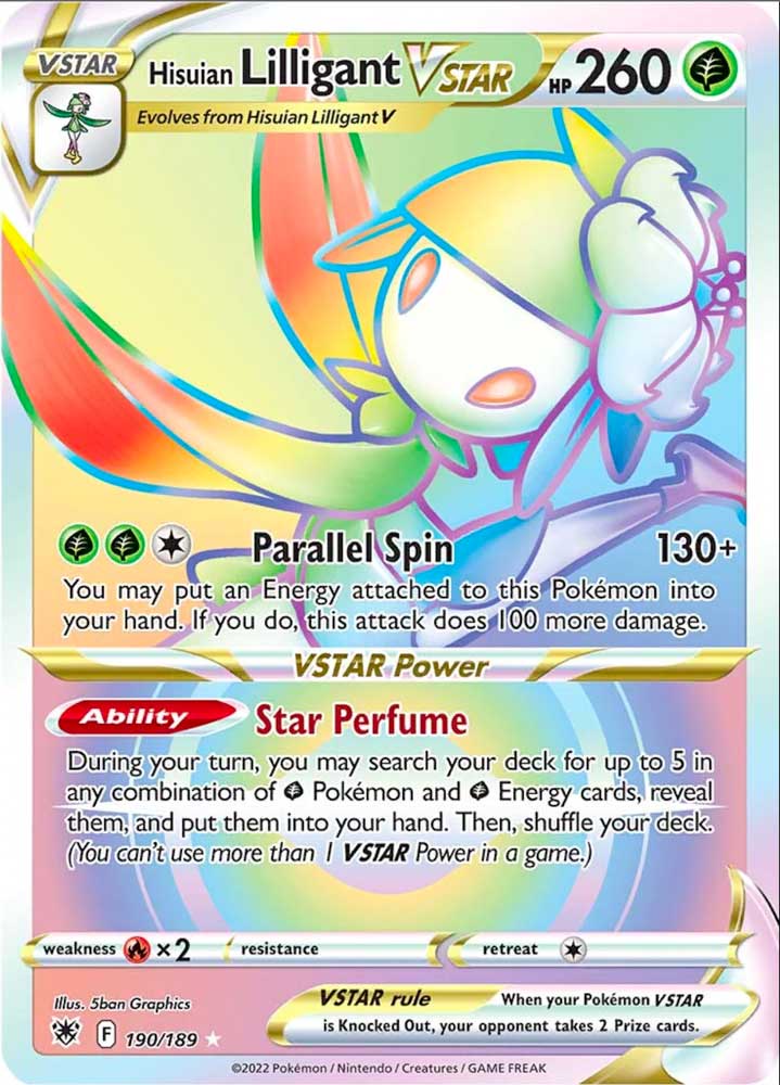 190/189 Hisuian Lilligant VSTAR Rara Segreta V ASTRO Rainbow foil (EN) -NEAR MINT-