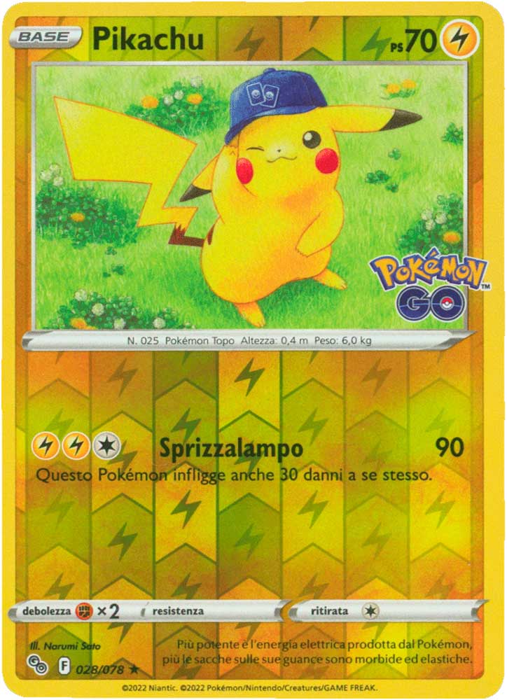028/078 Pikachu rara foil reverse (IT) -NEAR MINT-
