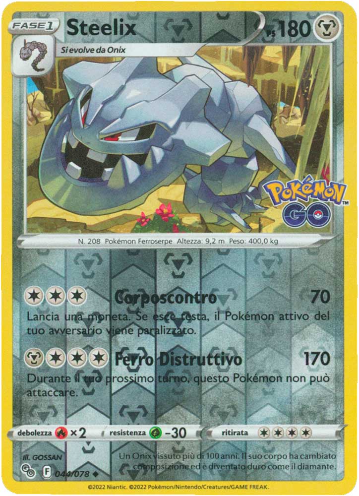 044/078 Steelix non comune foil reverse (IT) -NEAR MINT-