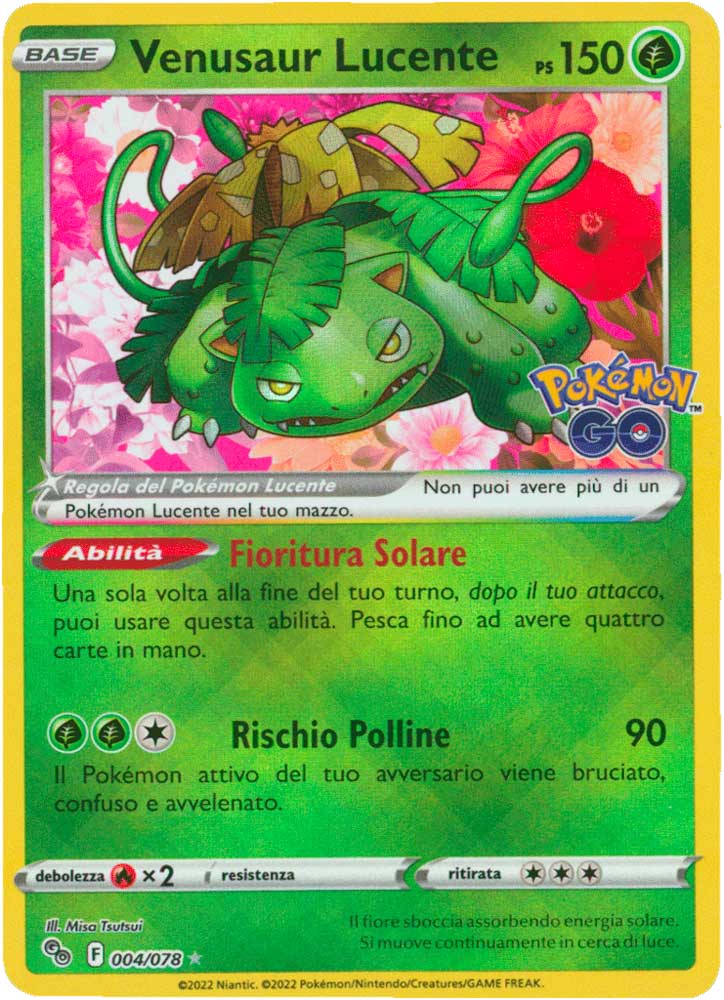 004/078 Venusaur Lucente Rara Radiant foil (IT) -NEAR MINT-