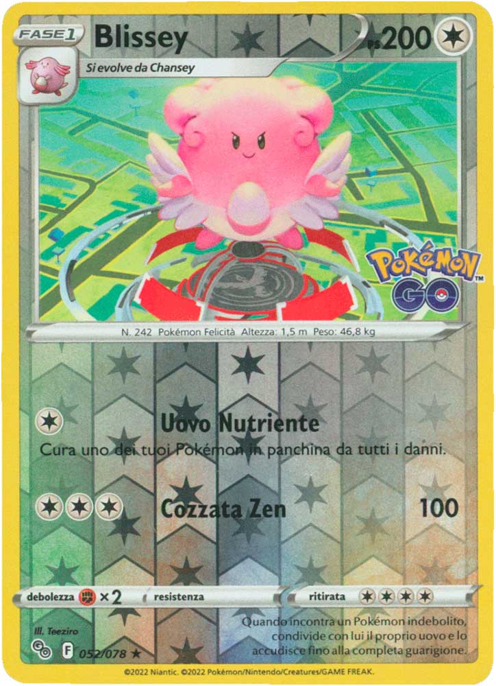 052/078 Blissey rara foil reverse (IT) -NEAR MINT-