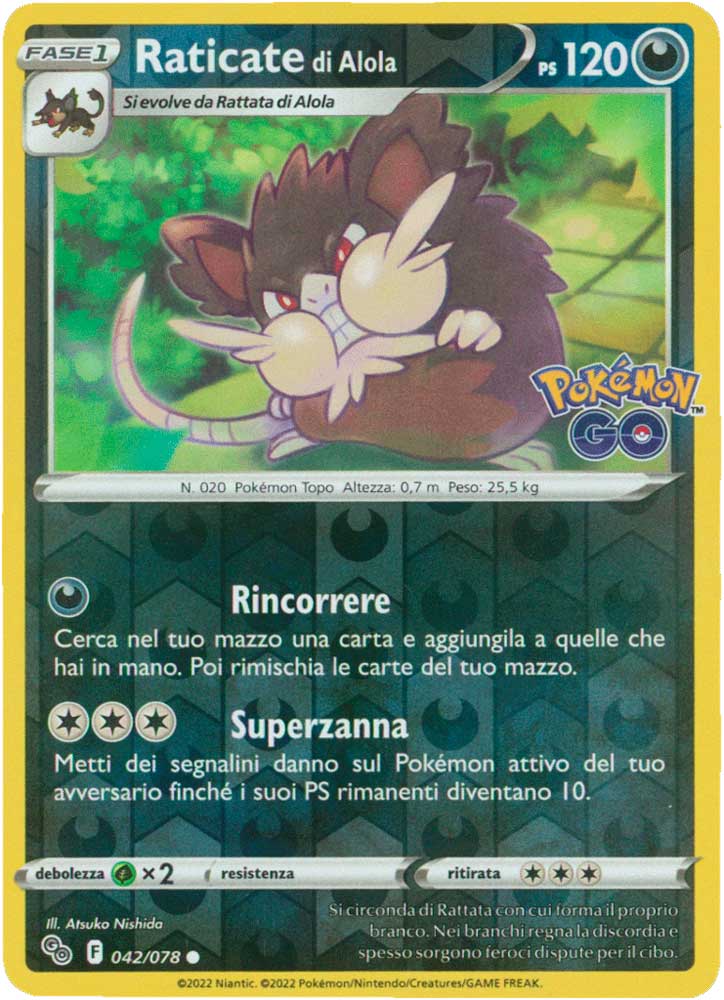 042/078 Raticate di Alola comune foil reverse (IT) -NEAR MINT-