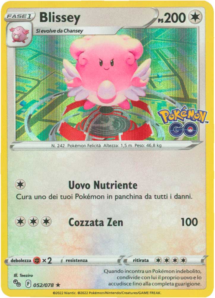 052/078 Blissey rara foil (IT) -NEAR MINT-