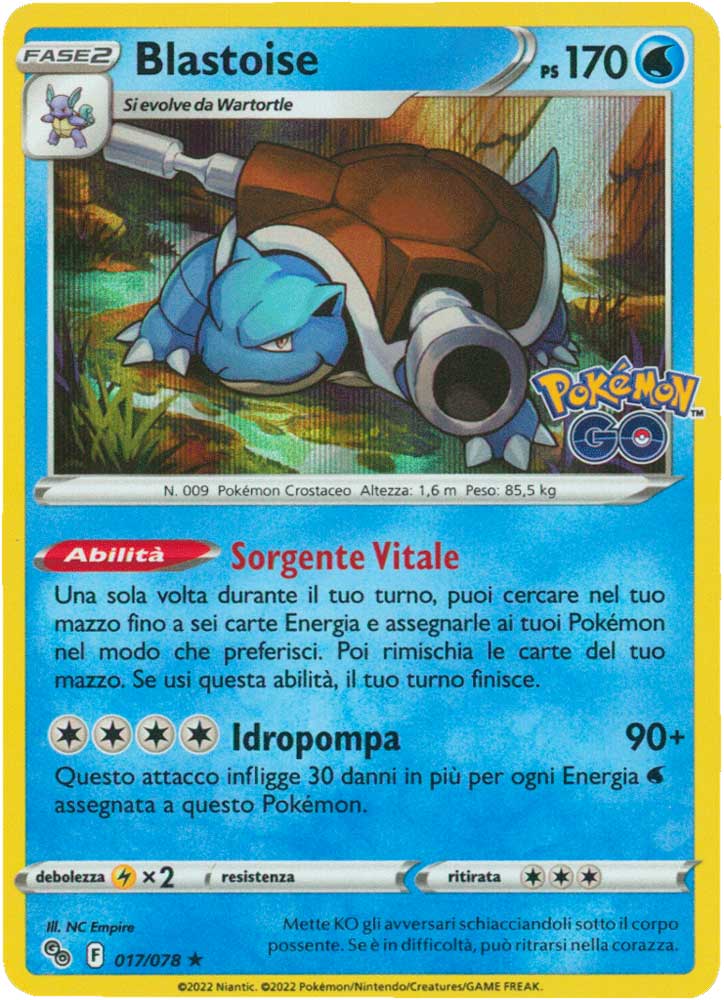 017/078 Blastoise rara foil (IT) -NEAR MINT-