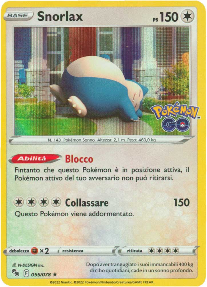 055/078 Snorlax rara foil (IT) -NEAR MINT-