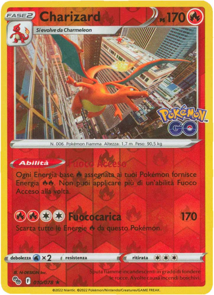 010/078 Charizard rara foil reverse (IT) -NEAR MINT-