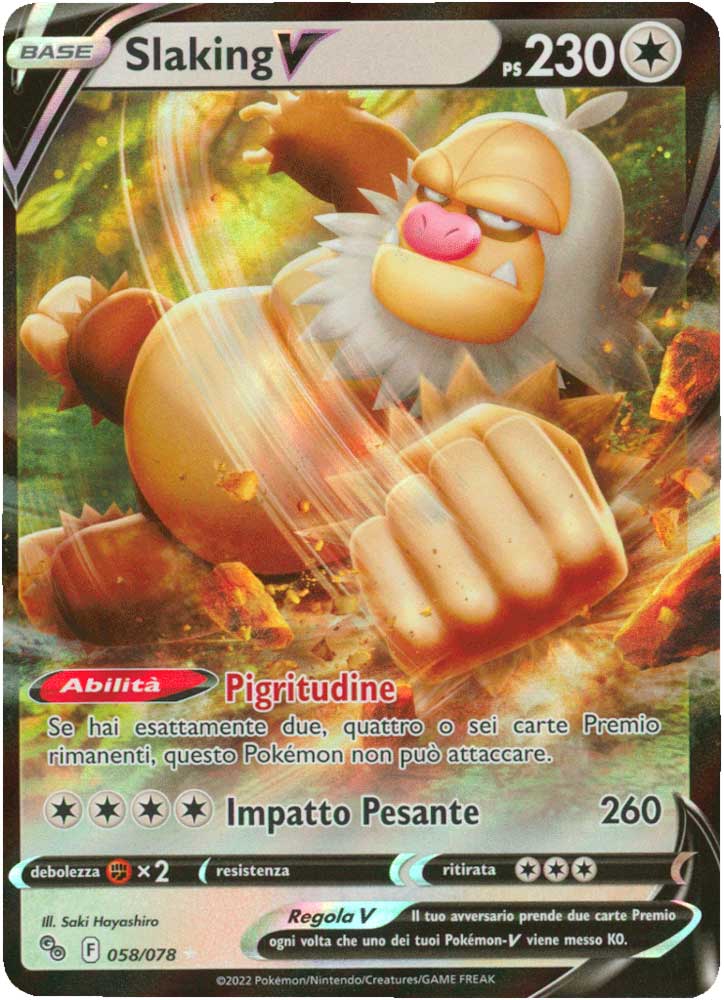 058/078 Slaking V Rara Holo V full art foil (IT) -NEAR MINT-