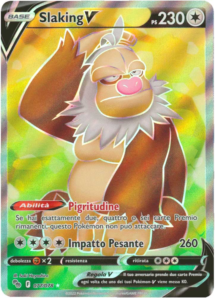 077/078 Slaking V Ultra Rara V full art foil (IT) -NEAR MINT-