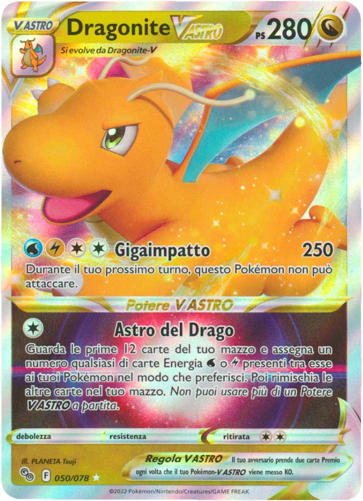 050/078 Dragonite VASTRO Rara Holo V ASTRO full art foil (IT) -NEAR MINT-