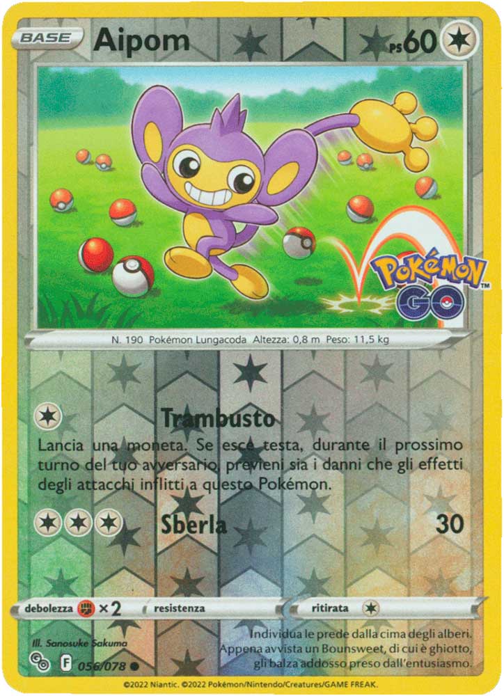 056/078 Aipom comune foil reverse (IT) -NEAR MINT-