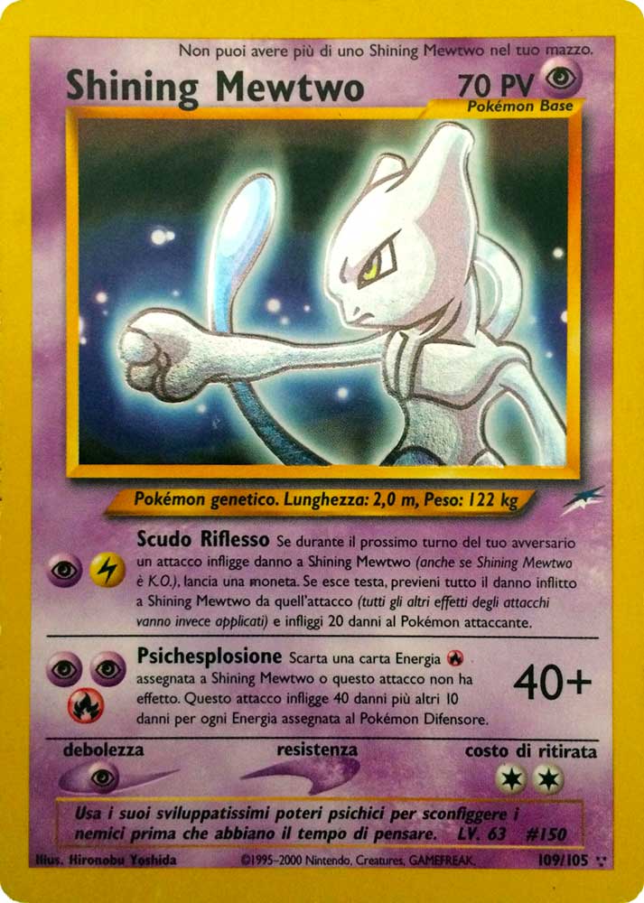 109 / 105 Shining Mewtwo shining foil 1a edizione (IT) -NEAR MINT-
