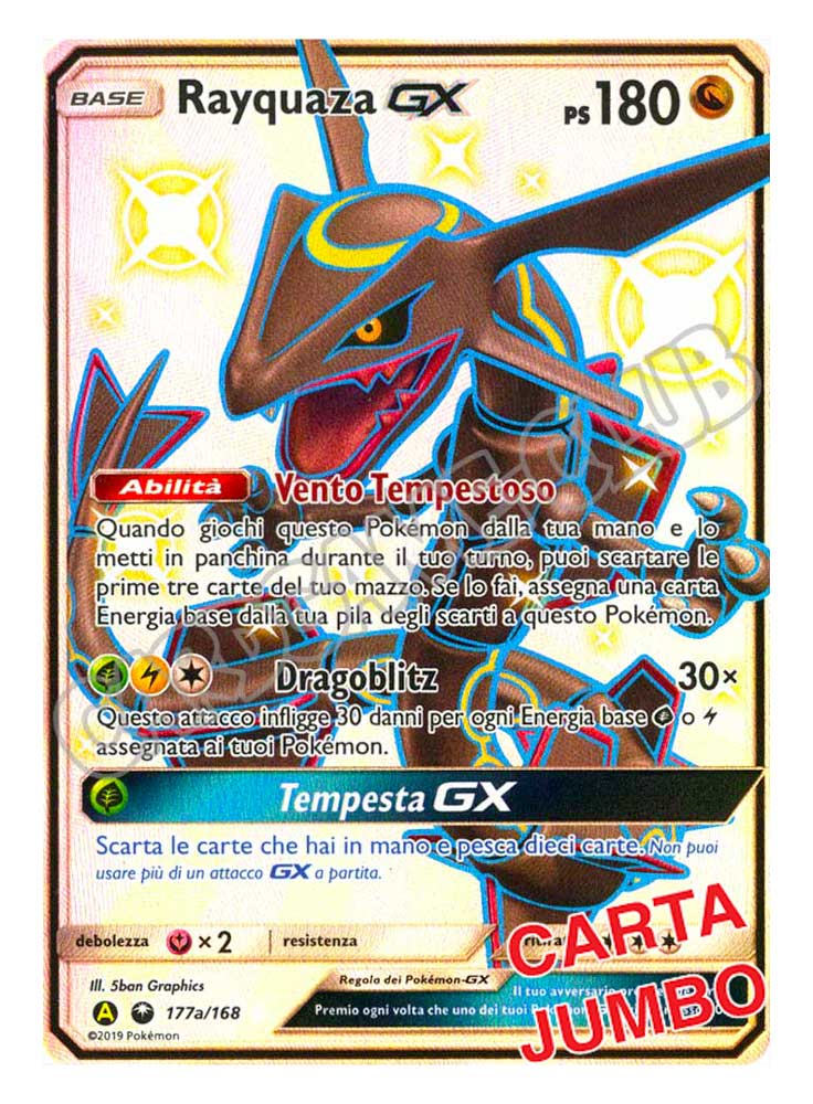 SM177a Rayquaza GX Jumbo rara GX foil (IT) -NEAR MINT-