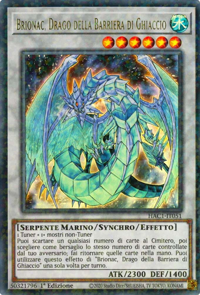 HAC1-IT051 Brionac, Drago della Barriera di Ghiaccio duel terminal ultra rara parallela 1a Edizione (IT) -NEAR MINT-