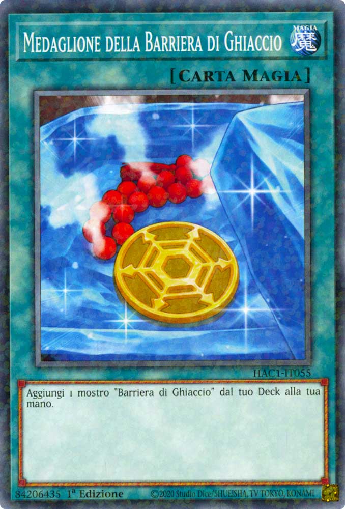 HAC1-IT055 Medaglione della Barriera di Ghiaccio duel terminal normale parallela 1a Edizione (IT) -NEAR MINT-