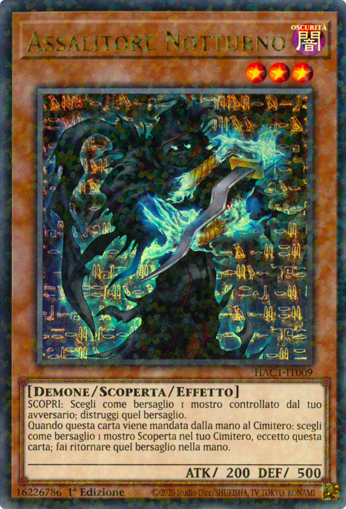 HAC1-IT009 Assalitore Notturno duel terminal ultra rara parallela 1a Edizione (IT) -NEAR MINT-