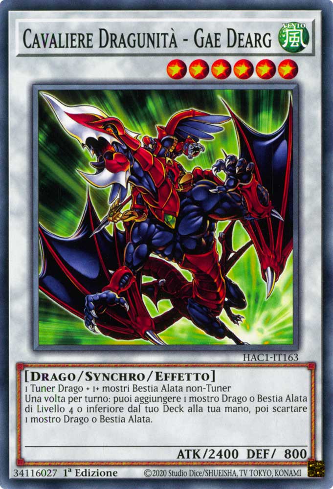 HAC1-IT163 Cavaliere Dragunita' - Dearg comune 1a Edizione (IT) -NEAR MINT-