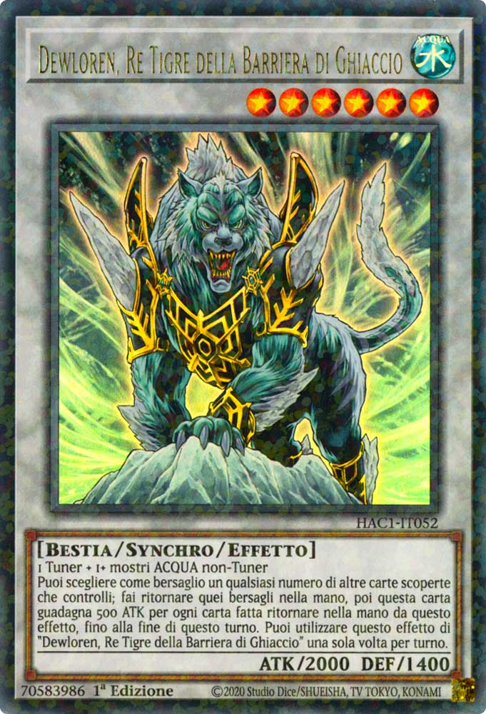HAC1-IT052 Dewloren, Re Tigre della Barriera di Ghiaccio duel terminal ultra rara parallela 1a Edizione (IT) -NEAR MINT-