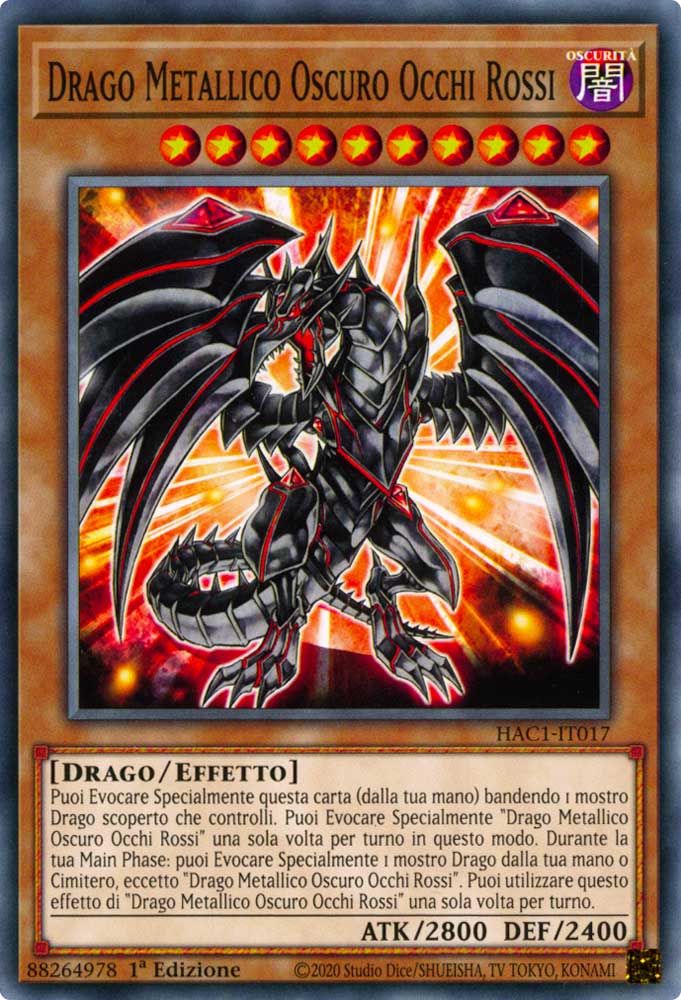 HAC1-IT017 Drago Metallico Oscuro Occhi Rossi comune 1a Edizione (IT) -NEAR MINT-