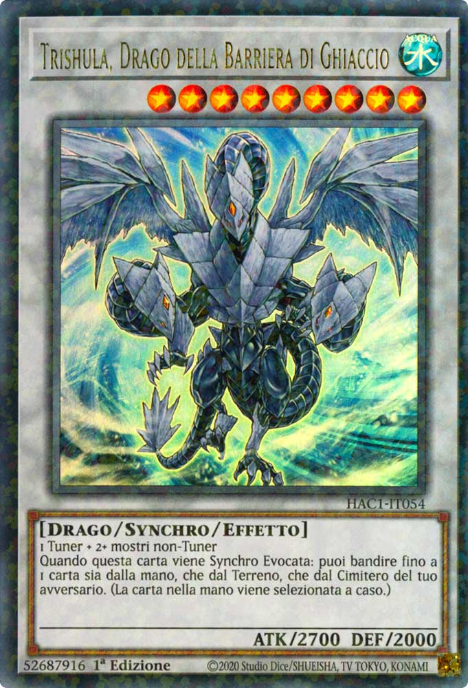 HAC1-IT054 Trishula, Drago della Barriera di Ghiaccio duel terminal ultra rara parallela 1a Edizione (IT) -NEAR MINT-